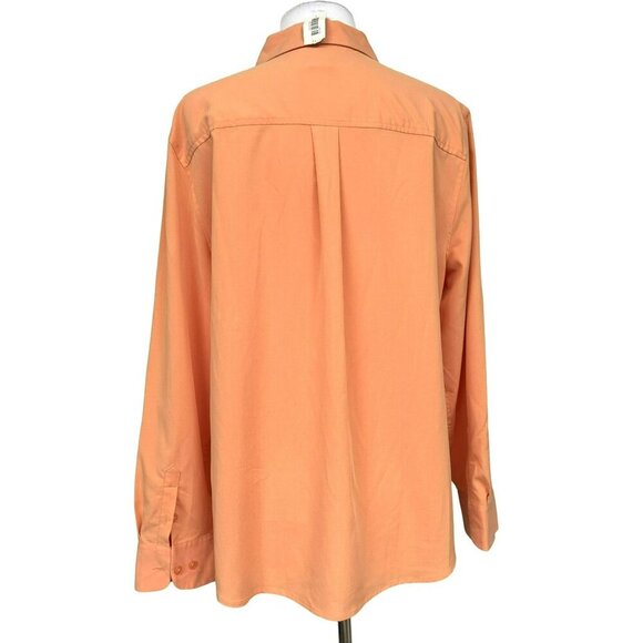 Chicos Button Up Apricot Modal Blend Long Sleeve Shirt Sz 2 US 12 14 Pockets NEW - Picture 4 of 6